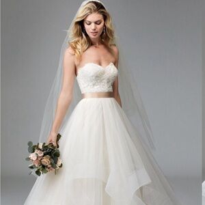 WTOO Rowena 
Elegant Strapless White Wedding Dress